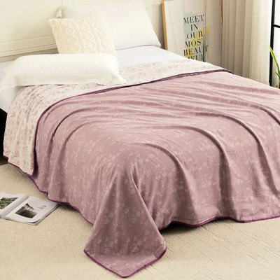 Story@home Printed Double AC Blanket for  AC Room(Cotton, Purple, White)