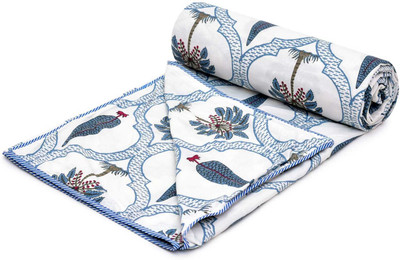 Handcraftd Printed Single Dohar for  AC Room(Cotton, Multicolor)