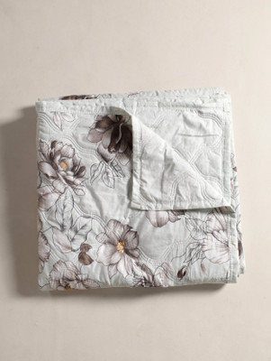 GKM Printed Double Comforter for  AC Room(Cotton, Grey, Blue)