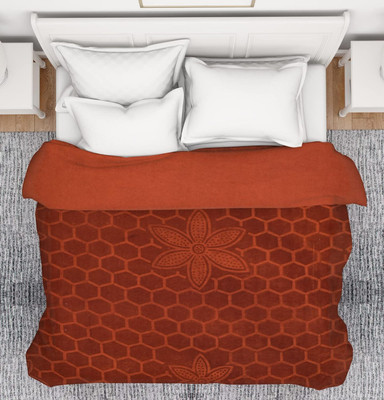 Shivam impex Self Design Double Woollen Blanket for  Heavy Winter(Microfiber, RUST)