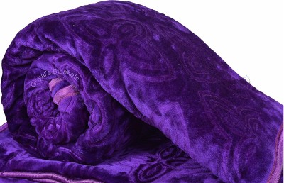 Relaxfeel Floral Double Mink Blanket for  Heavy Winter(Fur, Dark Purple)