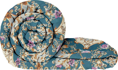 Story@home Printed Double Comforter for  AC Room(Microfiber, Blue, Grey)