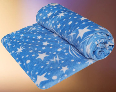 KIXTA Self Design Double AC Blanket for  AC Room(Microfiber, sky blue)