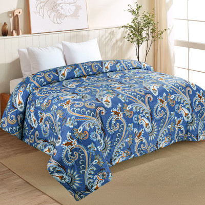 Floating Dreams Printed Double Comforter for  AC Room(Cotton, Beige)