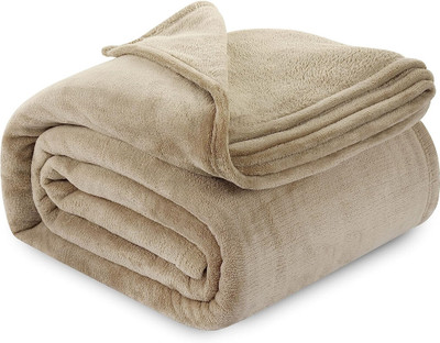 BSB HOME Solid Single AC Blanket for  Heavy Winter(Polyester, Beige)