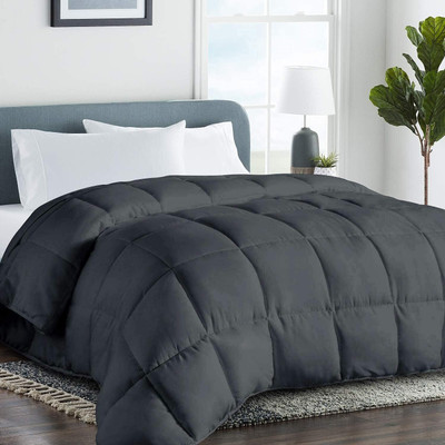 Blue Home Solid Single Comforter for  Heavy Winter(Poly Cotton, Grey)