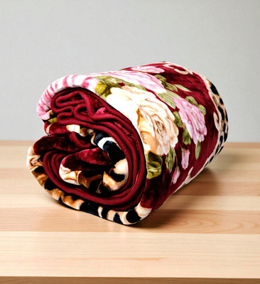 Swikon star Floral Double Mink Blanket for  Heavy Winter(Polyester, Multicolor2)