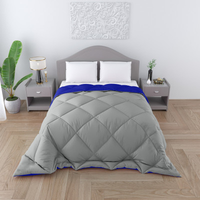 TUNDWAL'S Solid Double Comforter for  Heavy Winter(Microfiber, Grey Navy blue)