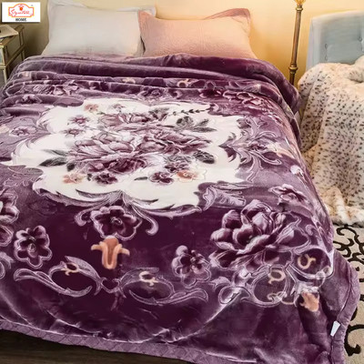 Signature Floral Double Mink Blanket for  Heavy Winter(Fur, MULTICOLOR8)