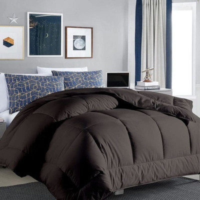 glaxy Solid Double Comforter for  AC Room(Microfiber, Dark Grey)