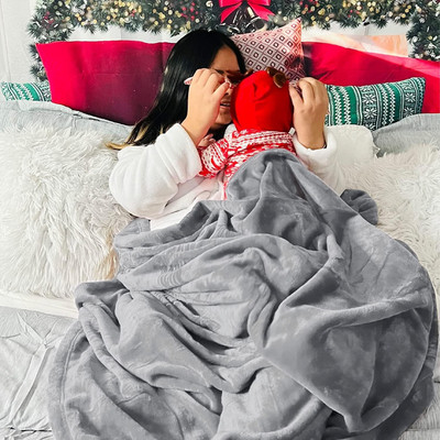 SPENTO Solid Double AC Blanket for  AC Room(Microfiber, GREY 42)