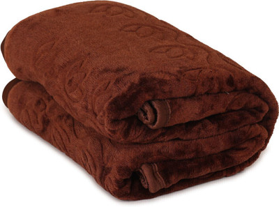 Convalexa Floral Double Mink Blanket for  Heavy Winter(Microfiber, Brown)