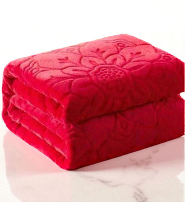 Swikon star Floral Double Mink Blanket for  Heavy Winter(Microfiber, Red)