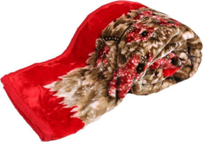 shree karni export Self Design Double Mink Blanket for  Mild Winter(Microfiber, Multicolor)