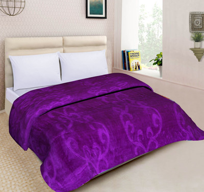 Flipkart SmartBuy Self Design Double AC Blanket for  AC Room(Microfiber, Purple)
