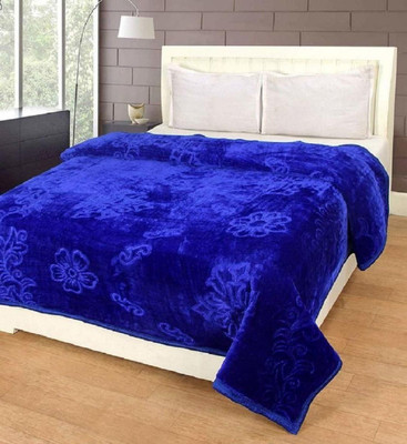 shree karni export Self Design Single Quilt for  AC Room(Microfiber, Blue)
