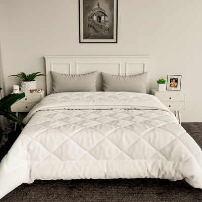 KUBER INDUSTRIES Solid Double Comforter for  Heavy Winter(Cotton, White)