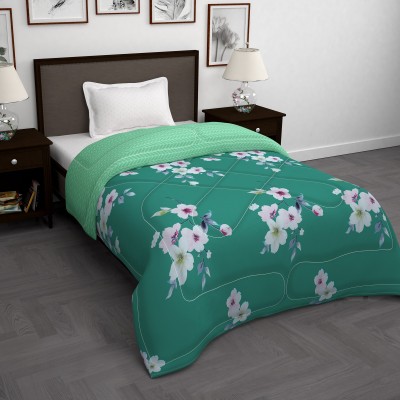 Story@home Printed Single Comforter for  AC Room(Polyester, Green)