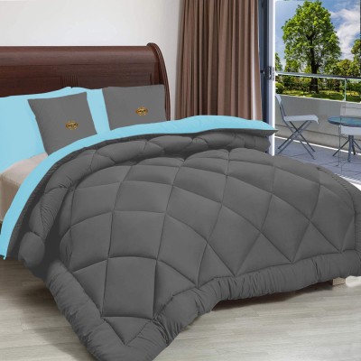 ADBENI HOME Geometric Single Comforter for  AC Room(Polyester, Sea Green-Grey)
