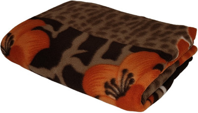 HOMIEE Solid Single Fleece Blanket for  Mild Winter(Polyester, 1 Printed)