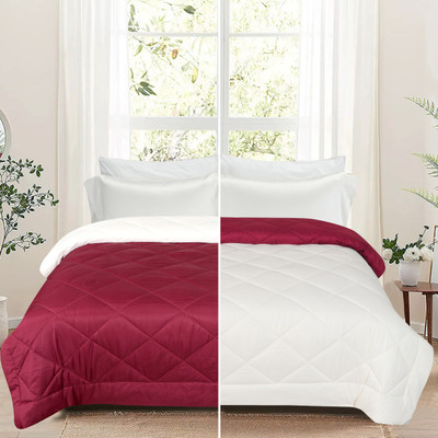 Sofolite Home Solid Double AC Blanket for  AC Room(Poly Cotton, Red)