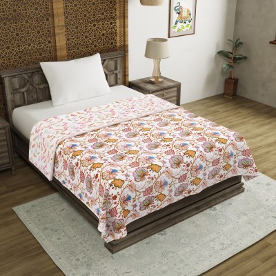 Blocks Of India Floral Single Dohar for  AC Room(Polyester, Multicolor)