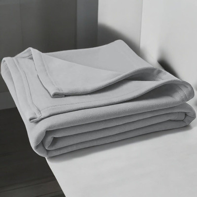 The Home Talk Solid Single Fleece Blanket for  AC Room(Polyester, Grey)