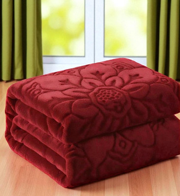 Changers Floral Double Mink Blanket for  Heavy Winter(Polyester, Maroon)