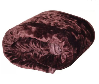 TUNDWAL'S Floral Double Mink Blanket for  Mild Winter(Microfiber, Brown)