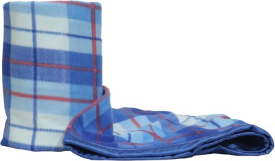 Goyal's Solid Single Fleece Blanket for  Mild Winter(Microfiber, Blue)