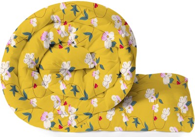 VAS COLLECTIONS Floral Double Comforter for  Heavy Winter(Cotton, Yellow)