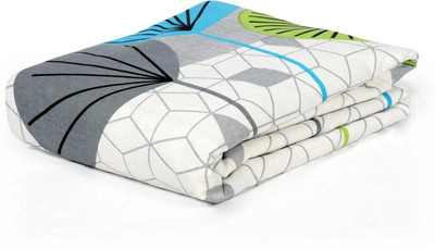 Divine Casa Printed Double Dohar for  AC Room(Cotton, Blue, White)