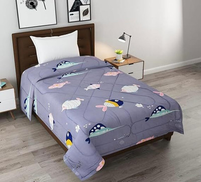 SLEWINO Printed Single Comforter for  AC Room(Microfiber, Fishes, Kids Comforter Blanket)