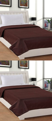 VORDVIGO Solid Single Fleece Blanket for  Mild Winter(Polyester, Brown)