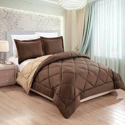 RAASO Solid Single Comforter for  Mild Winter(Polyester, Walnut & Dark Brown)