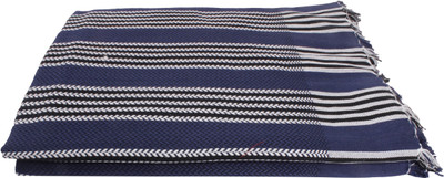 Saagar Tex Striped Single AC Blanket for  AC Room(Cotton, Blue)