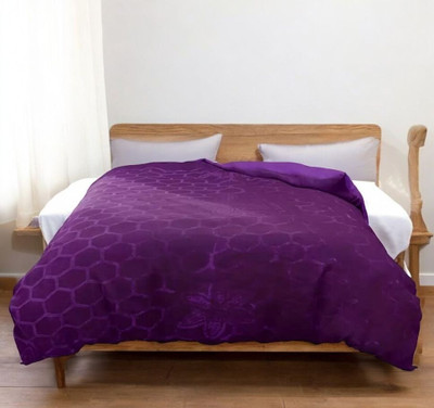 Retreat Solid Single AC Blanket for  AC Room(Microfiber, Purple)