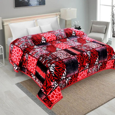 Mayk Printed Double Mink Blanket for  Mild Winter(Woollen Blend, Multicolor)