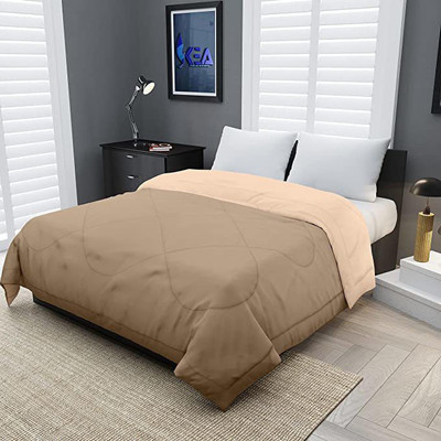 Relaxfeel Solid Single Comforter for  Heavy Winter(Poly Cotton, Brown & Peach)