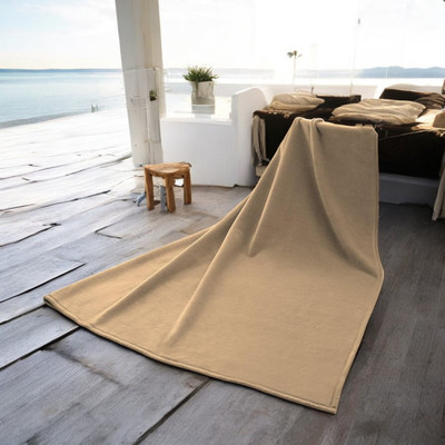 The Home Talk Solid Single Fleece Blanket for  AC Room(Polyester, Beige)