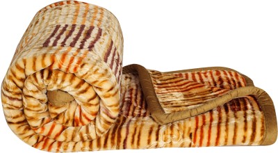 VAS COLLECTIONS Printed Double Mink Blanket for  Heavy Winter(Polyester, Gold)