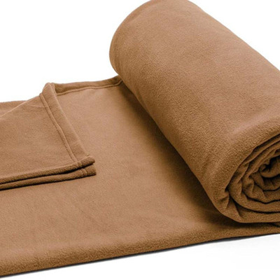 VORDVIGO Solid Single Fleece Blanket for  Heavy Winter(Polyester, Beige)