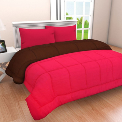 KEA Solid Double Comforter for  Heavy Winter(Microfiber, BROWN-PINK)