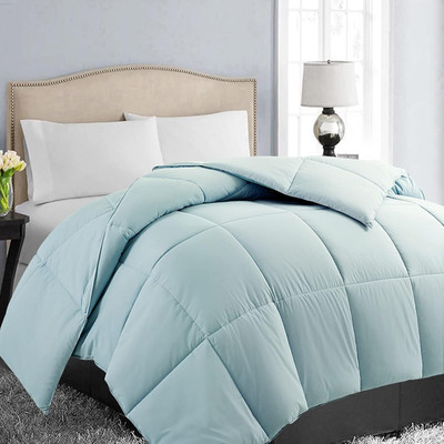 Blue Home Solid Double Comforter for  AC Room(Poly Cotton, Blue)