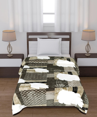 OSONICTEXTILE Printed Single AC Blanket for  Heavy Winter(Woollen Blend, Brown)
