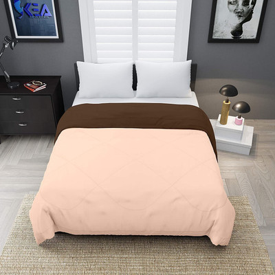 Relaxfeel Solid Single Comforter for  Heavy Winter(Poly Cotton, D Purple & Peach)