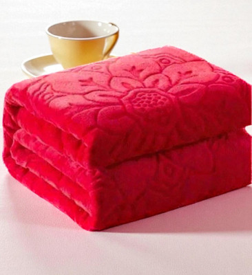 Swikon star Floral Double Mink Blanket for  Heavy Winter(Microfiber, Red)