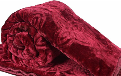 Convalexa Solid Double Mink Blanket for  Heavy Winter(Microfiber, Maroon)