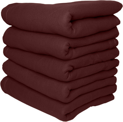 HOMIEE Solid Single Fleece Blanket for  AC Room(Polyester, 5 Brown)