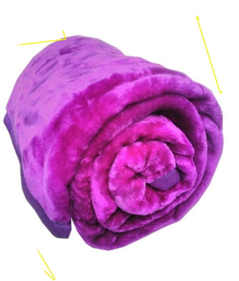 KIXTA Self Design Double Mink Blanket for  Heavy Winter(Microfiber, Purple)